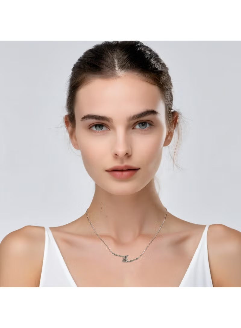 حليّة قلادة موسانيت من الفضة الستيرلينغ 925 - قلادة حendent من الموسانيت بوزن 0.5 جرام للنساء - مطلقة بالذهب الأبيض 18 قيراطًا، لون D، VVS1، مع شهادة GRA للموسانيت، قلادة للصديق/الصديقة - Image 5